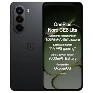 414g4kBKDYL._SY300_SX300_QL70_FMwebp_ OnePlus Nord CE6 Lite | 6GB+128GB | Hyper Black | Segment's Fastest Dimensity 7400 Apex Processor | 7000mAh Battery | Segment's Highest 144Hz Refresh Rate | 50MP Main Camera, 4K Video Recording