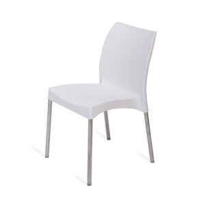 Nilkamal Plastic Chair for Cafe | 3 Year Warranty | for Home, Living Room, Outdoor | Milky White Colour | NS07SS