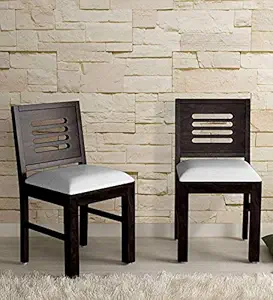 Sheesham Wood Dining Chair Multipurpose Dining Room Furniture Wooden Cushion Chair for Living Room Study Room Home and Office (Set of 2, Chestnut Finish)
