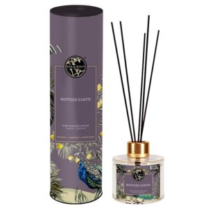 Soul & Scents 50ml Bottled Earth Reed Diffuser Set | Fragrance of Lavender, Cedarleaf & Vanilla Bean| Get 5 Rattan Reed Sticks | Smoke Less Room Freshener for Home, Bedroom, Living Room & Office