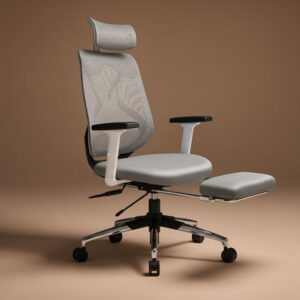 Kepler Brooks Marvel Pro Office Chair for Work | 3-Year Warranty | Ergonomic Office Chair, Study Chair for Home, 2D Headrest & 2D Arms, Adjustable Lumbar, Multi Lock Seat Slider with Legrest (Grey)