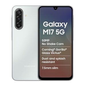 71S8BY96MwL._SX679_ Samsung Galaxy M17 5G Mobile (Moonlight Silver, 8GB RAM, 128GB Storage) | 50MP OIS Triple Camera | Gorilla Glass Victus| IP54 | 6 Gen OS Upgrades | AI | Gemini Live | Lag-free Gaming | Without Charger