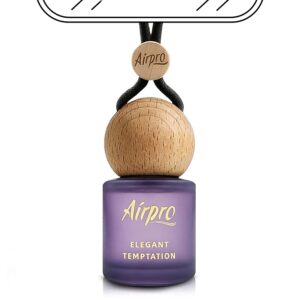 Airpro Veil Elegant Temptation Wooden Hanging Car Air Freshener | Sweet Floral Car Perfume Hanging Pod | Glass Bottle with Wooden Diffuser | Long Lasting Luxury Car Perfume | Natural Fragrance | 8ml